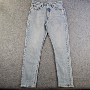 Levis 501 Jeans Women's 28x28 Blue Light Wash Skinny High Rise Button Fly